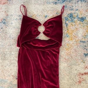 XS formal floor length dress. high slit.